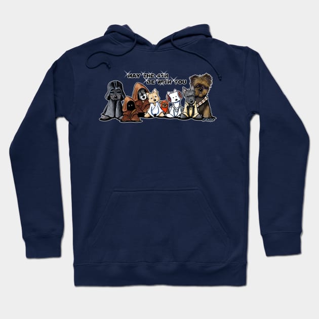 Galaxy Dogs Hoodie by KiniArt